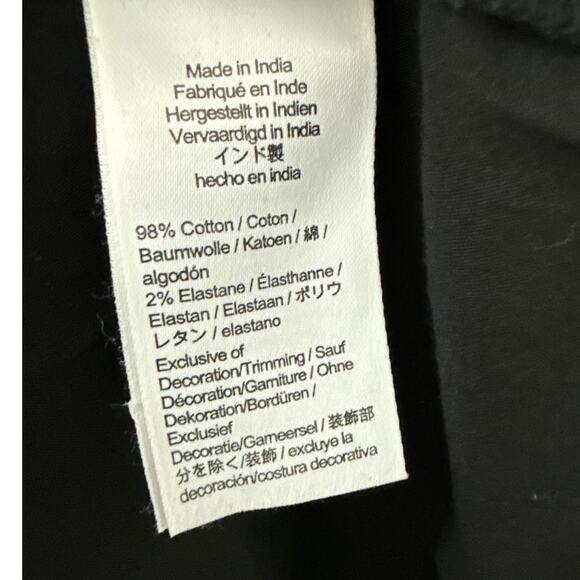 J. Crew Eyelet-Trim Black Midi Dress Cotton Poplin Size Medium - Picture 10 of 10